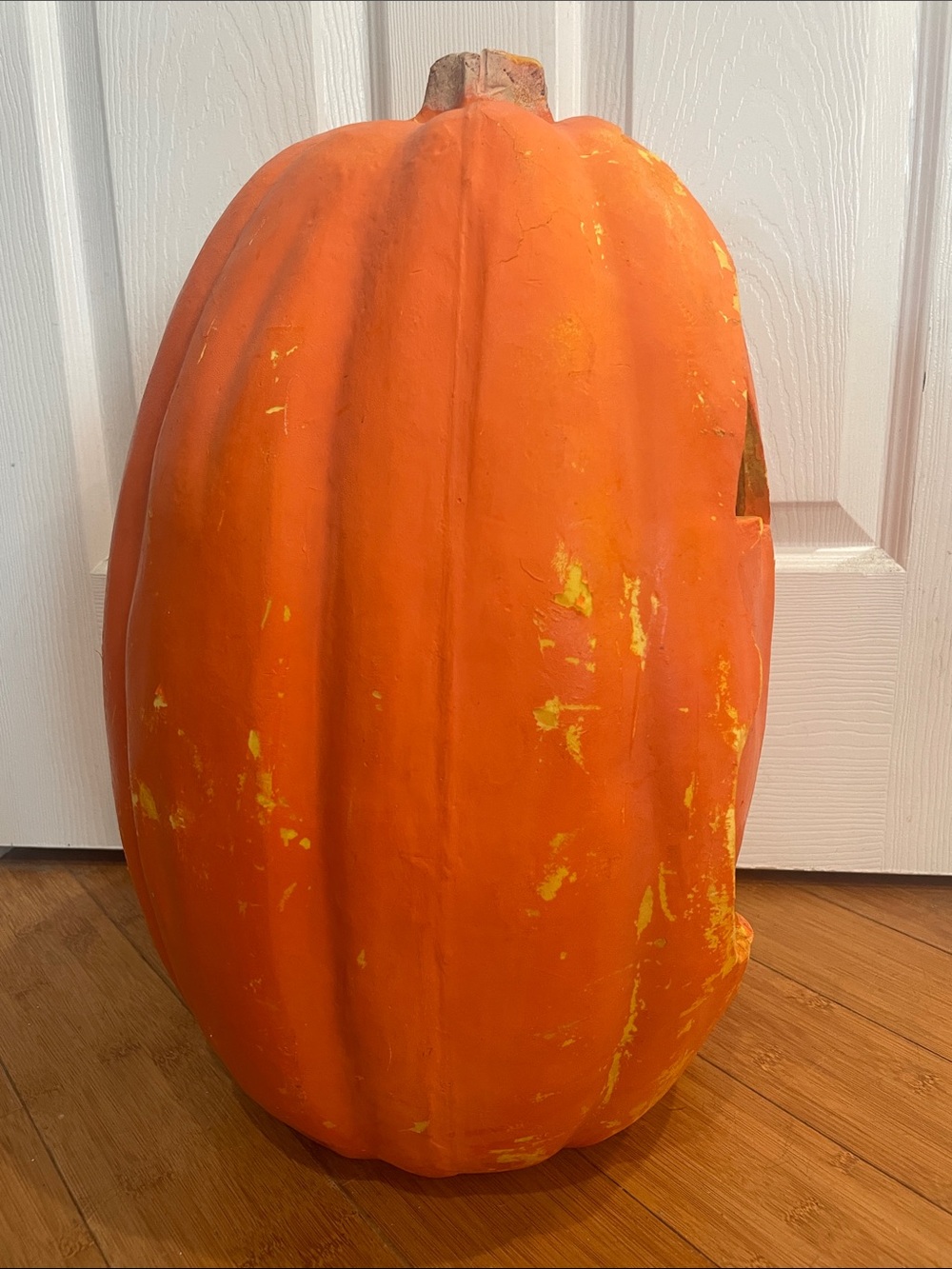 Vintage 90s Foam Jack O Lantern Pumpkin orange Halloween Blow Mold Decoration - Picture 2 of 6
